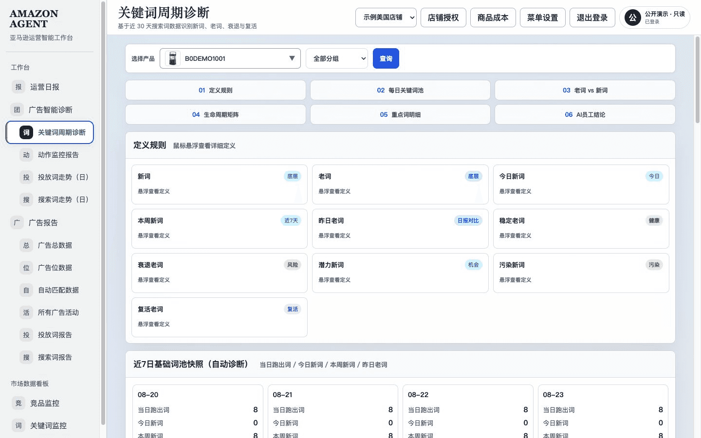 AI 广告诊断界面预览